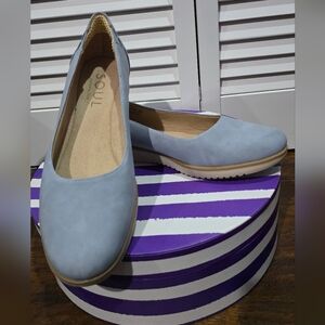 Soul Naturalizer Idea: Ballet Flat, Light Blue Suade, 9M